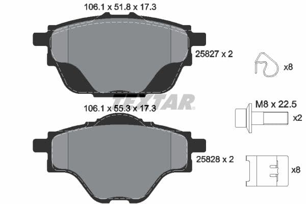 set placute frana,frana disc TEXTAR Q+ 2582701