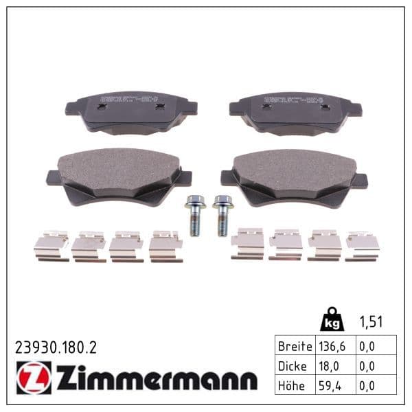 set placute frana,frana disc ZIMMERMANN 23930.180.2