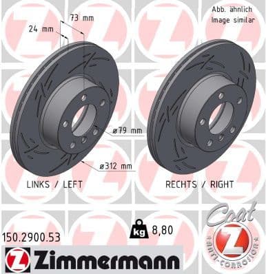 Disc frana ZIMMERMANN BLACK Z 150.2900.53