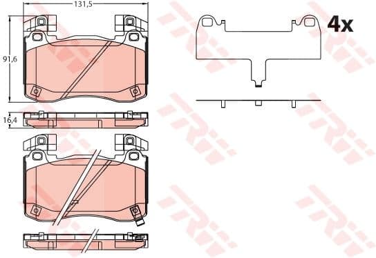 set placute frana,frana disc TRW GDB2254