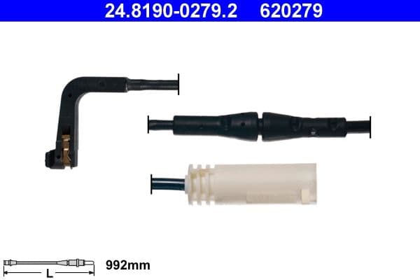 senzor de avertizare,uzura placute de frana ATE 24.8190-0279.2