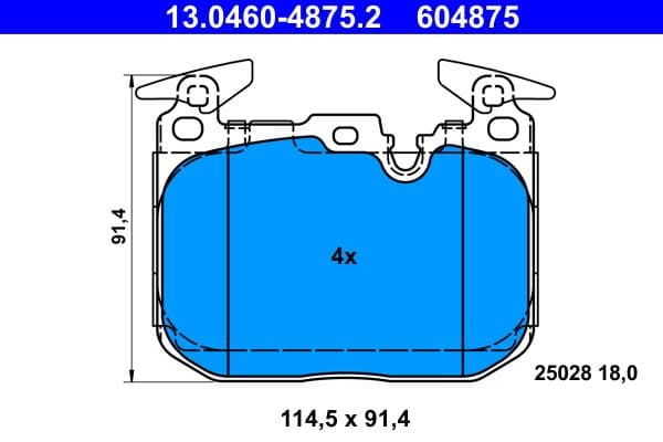 set placute frana,frana disc ATE 13.0460-4875.2
