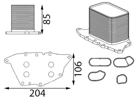 Radiator ulei, ulei motor MAHLE CLC 435 000S