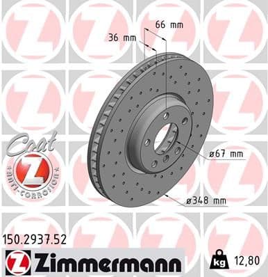 Disc frana ZIMMERMANN 150.2937.52
