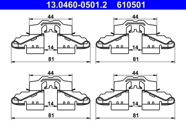 Set accesorii, placute frana ATE 13.0460-0501.2