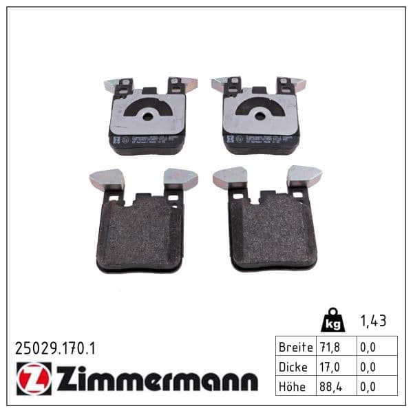 set placute frana,frana disc ZIMMERMANN 25029.170.1