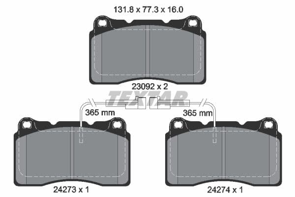 set placute frana,frana disc TEXTAR Q+ 2427301