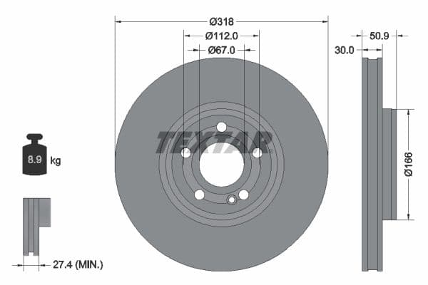 Disc frana TEXTAR PRO+ 92316705