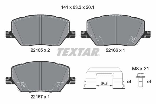 set placute frana,frana disc TEXTAR Q+ 2216503