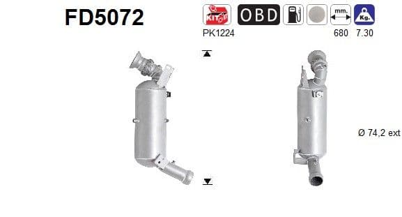 Filtru funingine/particule, sist.de esapament AS FD5072