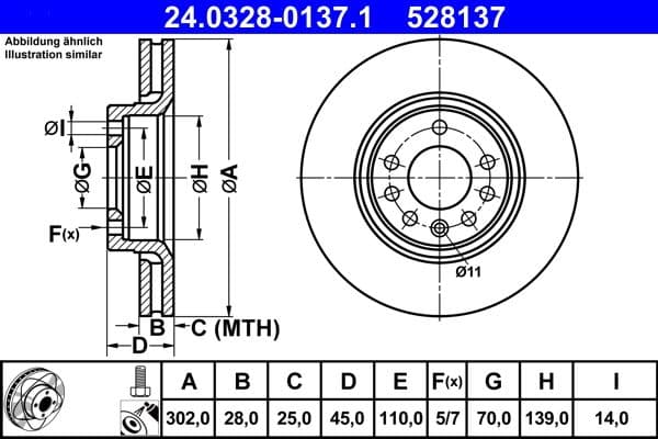 Disc frana ATE 24.0328-0137.1