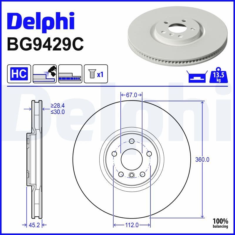 Disc frana DELPHI BG9429C
