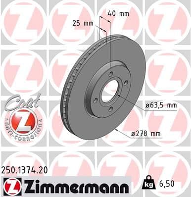 Disc frana ZIMMERMANN COAT Z 250.1374.20