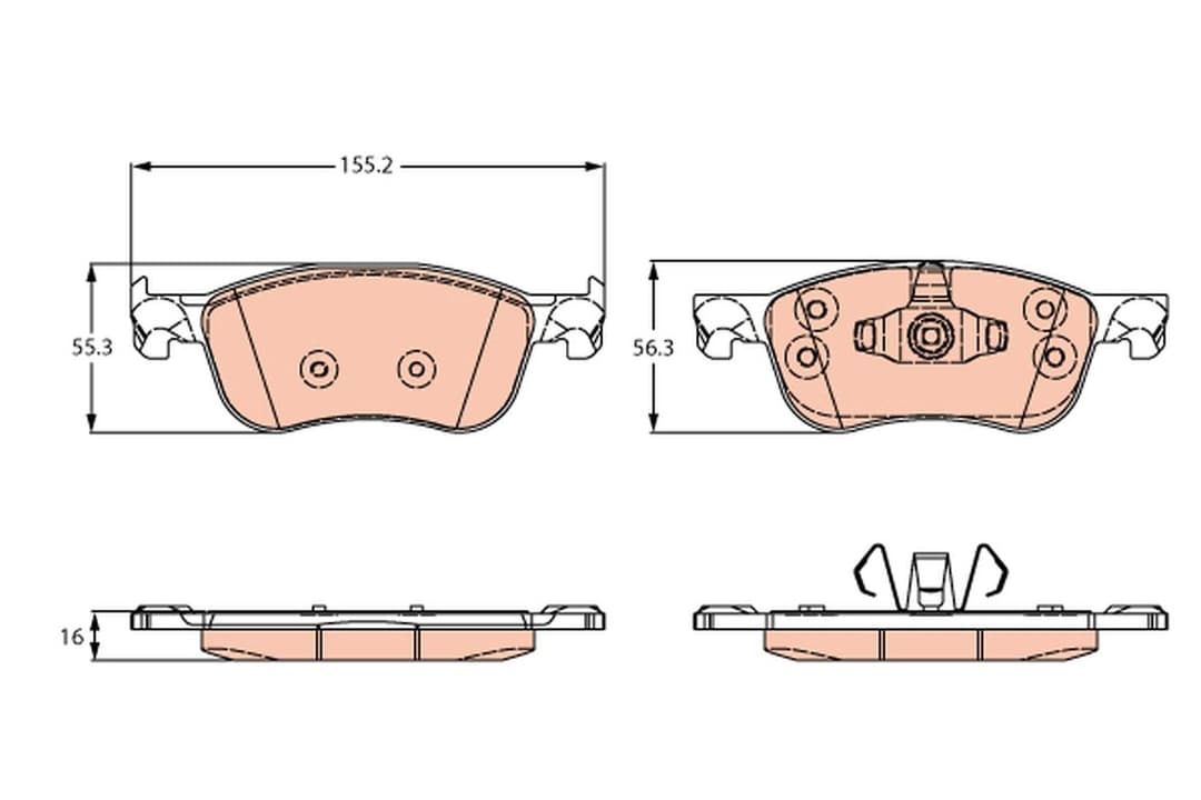 set placute frana,frana disc TRW GDB2261