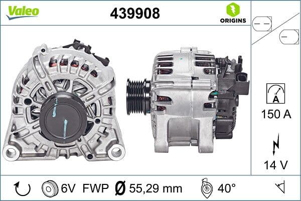 Generator / Alternator VALEO ORIGINS NEW OE TECHNOLOGY 439908