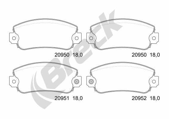 set placute frana,frana disc BRECK 20950 00 702 10