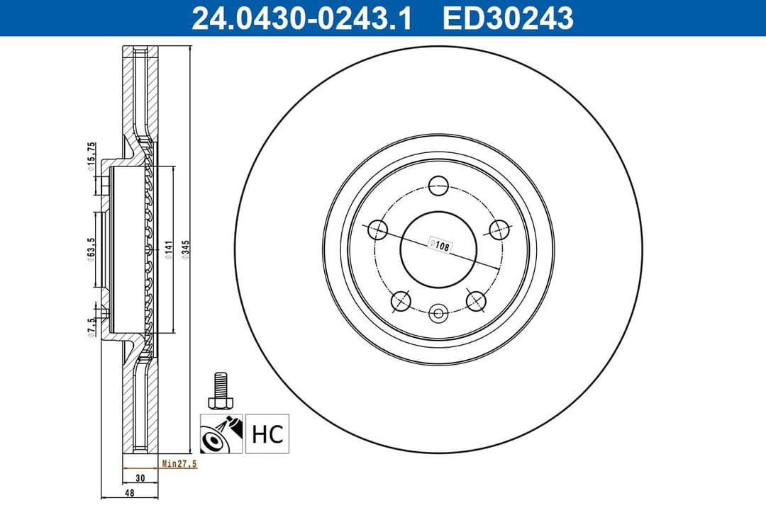 Disc frana ATE 24.0430-0243.1