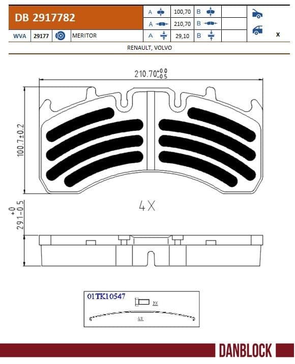 set placute frana,frana disc DANBLOCK DB 2917782