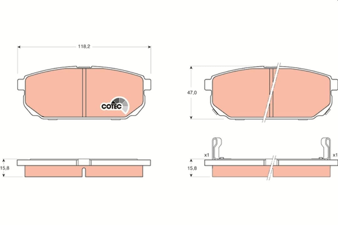 set placute frana,frana disc TRW COTEC GDB3344