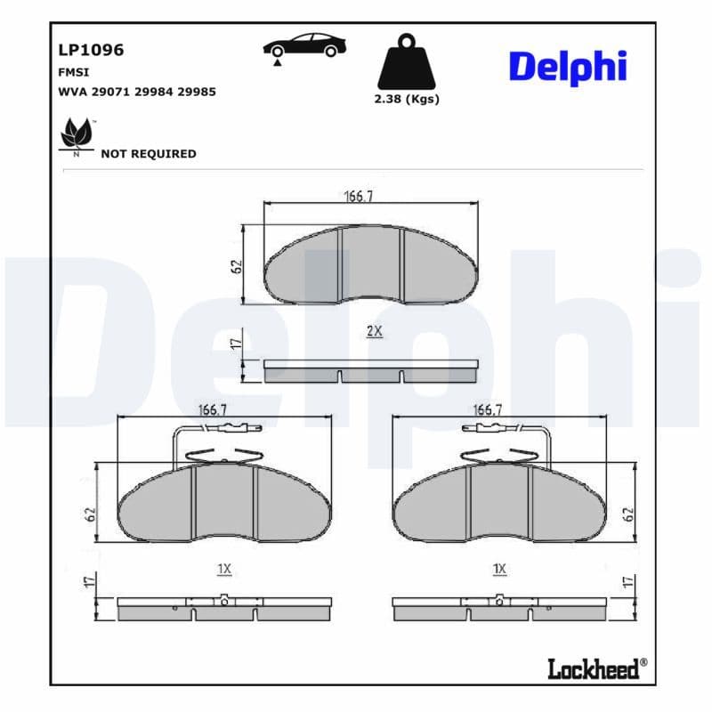 set placute frana,frana disc DELPHI LP1096
