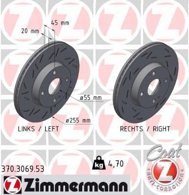 Disc frana ZIMMERMANN BLACK Z 370.3069.53