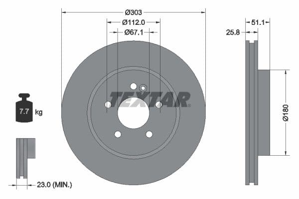 Disc frana TEXTAR PRO+ 92089905
