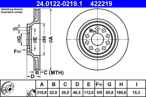 Disc frana ATE 24.0122-0219.1