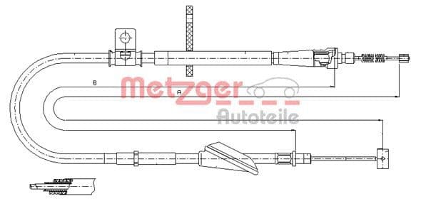 Cablu, frana de parcare METZGER 11.5741