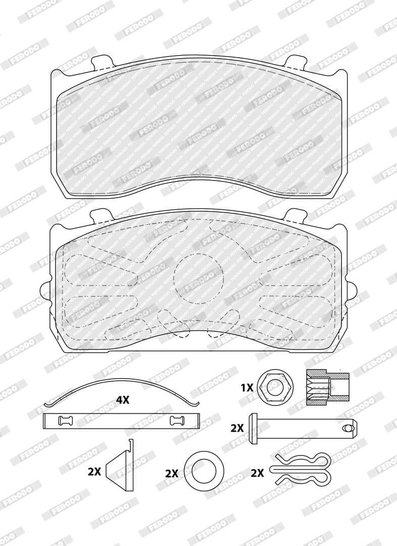 set placute frana,frana disc QWP WHD105BP