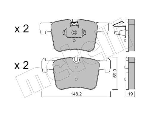 set placute frana,frana disc METELLI 22-0961-0