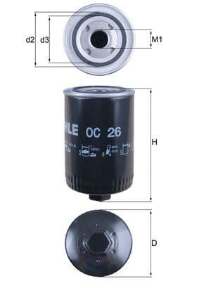 Filtru ulei MAHLE OC 26