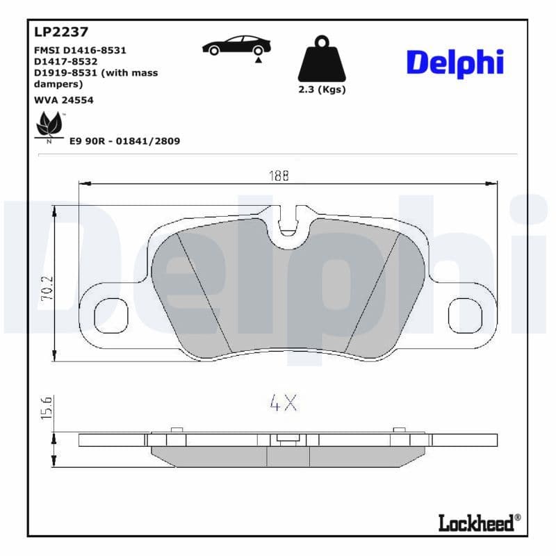 set placute frana,frana disc DELPHI LP2237