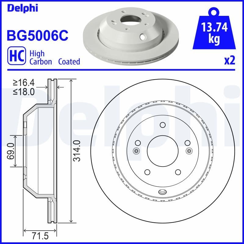 Disc frana DELPHI BG5006C