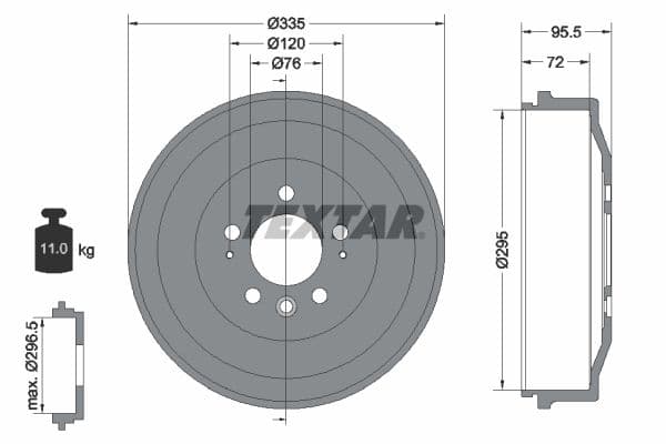 Tambur frana TEXTAR 94043900