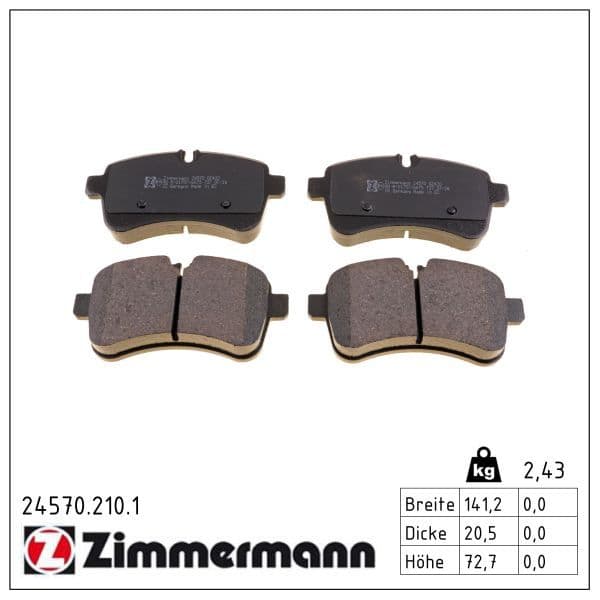 set placute frana,frana disc ZIMMERMANN 24570.210.1