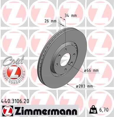 Disc frana ZIMMERMANN COAT Z 440.3106.20