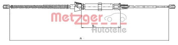 Cablu, frana de parcare METZGER 10.9034