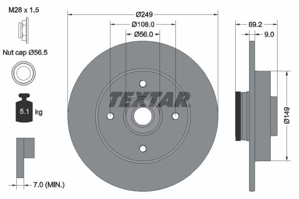 Disc frana TEXTAR PRO 92202103