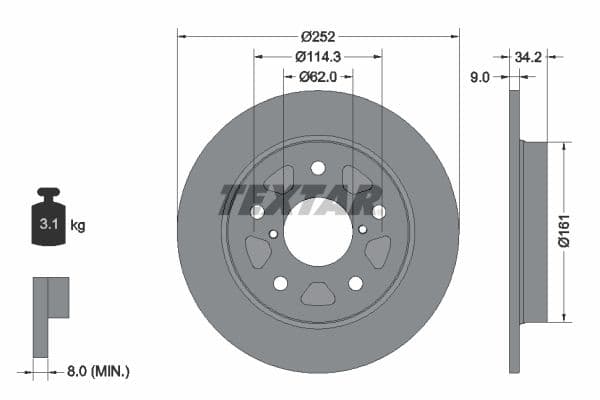 Disc frana TEXTAR PRO 92305703