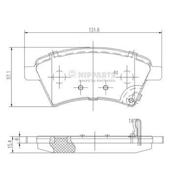 set placute frana,frana disc NIPPARTS J3608028