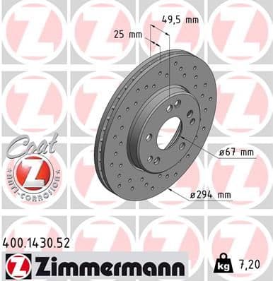 Disc frana ZIMMERMANN 400.1430.52