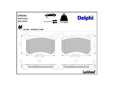 set placute frana,frana disc DELPHI LP3242