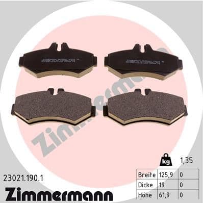 set placute frana,frana disc ZIMMERMANN 23021.190.1