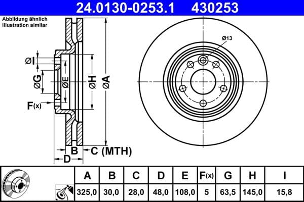 Disc frana ATE 24.0130-0253.1