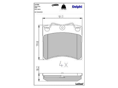 set placute frana,frana disc DELPHI LP785