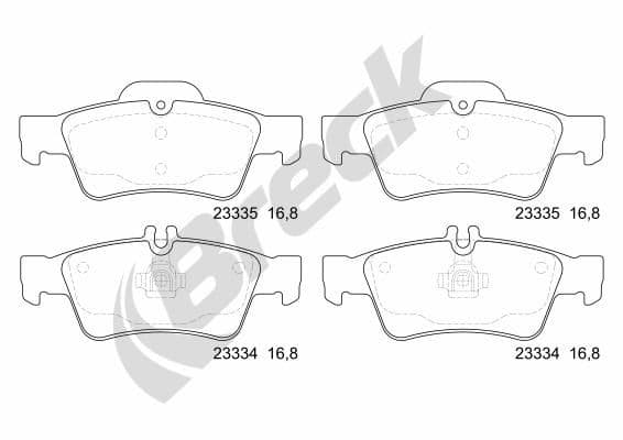set placute frana,frana disc BRECK 23334 00 702 20