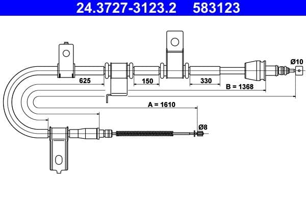 Cablu, frana de parcare ATE 24.3727-3123.2