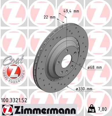 Disc frana ZIMMERMANN SPORT Z 100.3321.52
