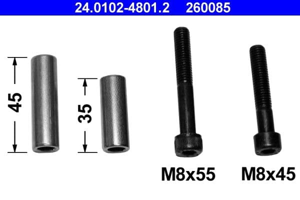 Set bucsi de ghidaj, etrier frana ATE 24.0102-4801.2