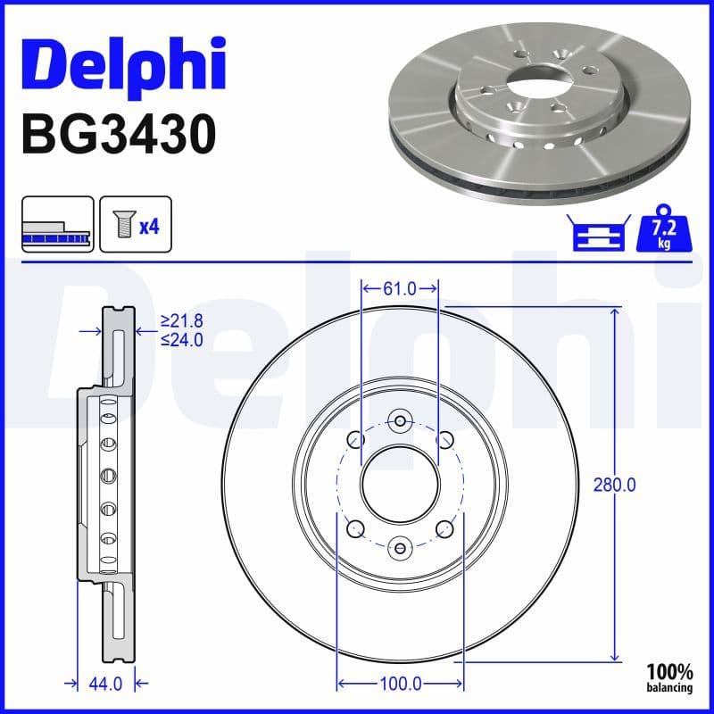 Disc frana DELPHI BG3430